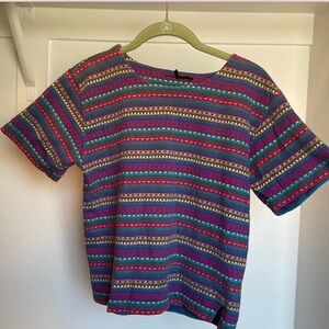 Colorful Striped Short Sleeve Top